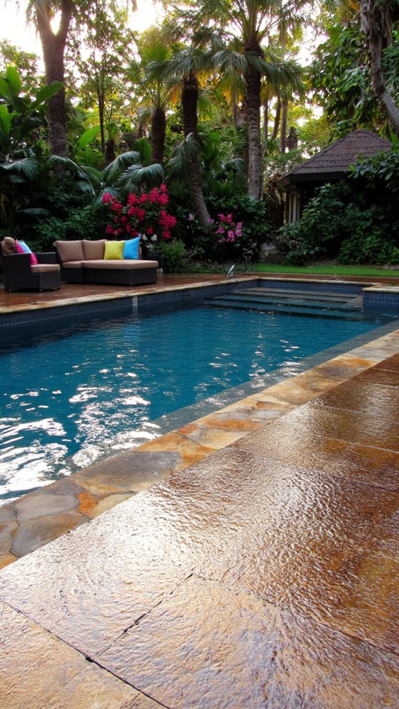 21 Polished Inground Pool Tile Ideas With A Finished Feel glamorous metallic pool tiles