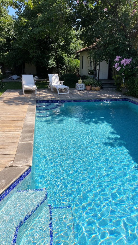 20 Cool Blue Pool Tile Ideas For Crystal Clear Water glamorous shimmering metallic tiles