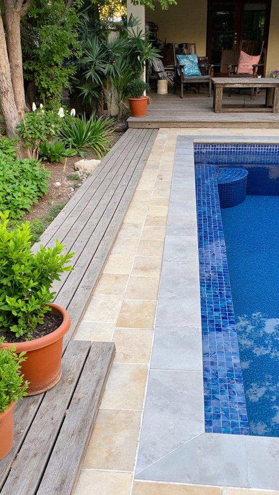 21 Polished Inground Pool Tile Ideas With A Finished Feel grout color enhances aesthetics