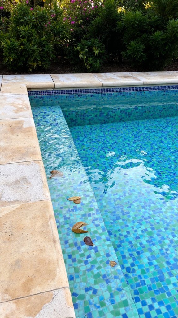 23 Practical Pool Tile Choices Built To Last Outdoors grout ensures pool tile longevity