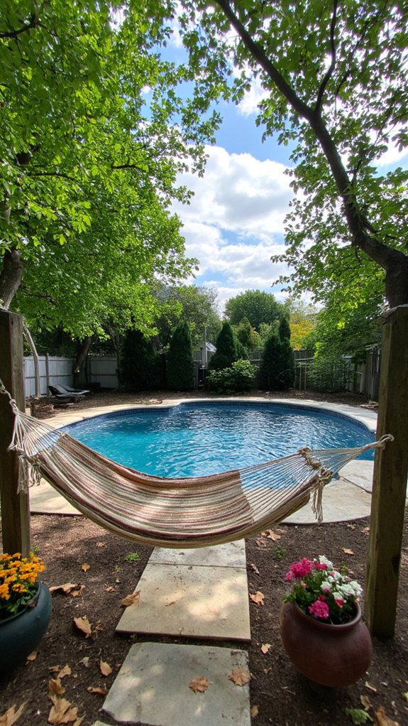 25 Inviting Backyard Pool Area Inspiration For Total Comfort hammocks for backyard relaxation