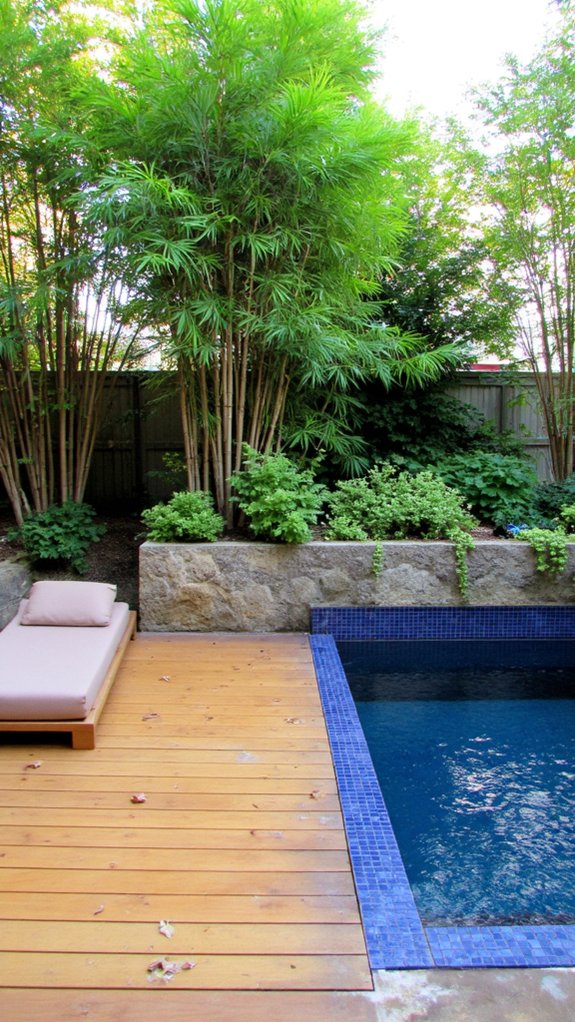 20 Chic Small Backyard Pool Designs That Maximize Style inviting atmosphere with greenery