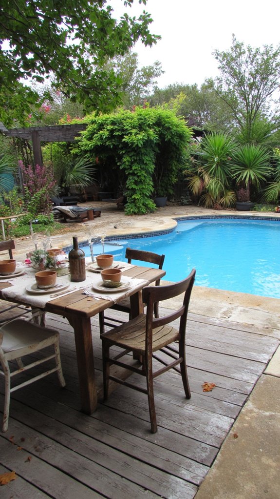 22 Dreamy Backyard Pool Landscaping Ideas For A Resort Feel inviting poolside dining experience