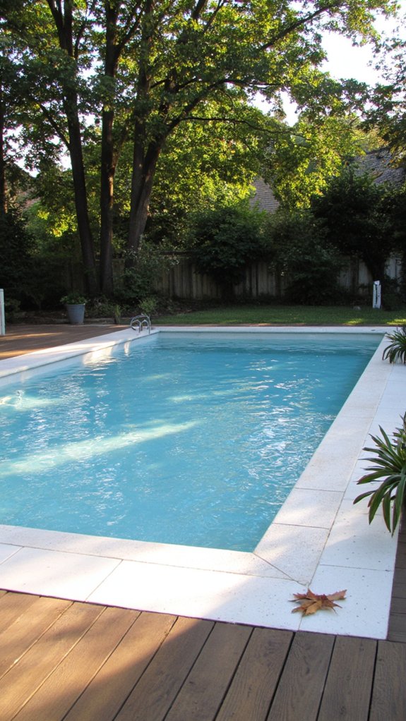 19 Beautiful White Pool Tile Ideas For A Fresh Clean Look iridescent tiles create elegance