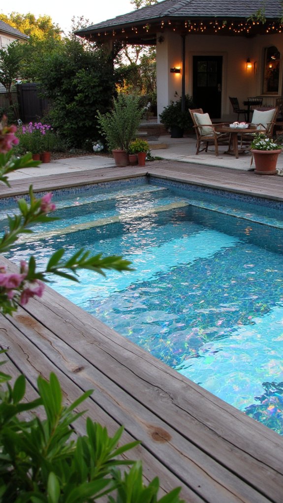 22 Brilliant Pool Tile Ideas With A High-End Finish iridescent tiles create luxury