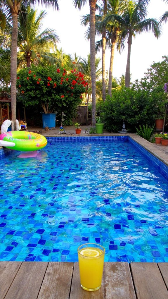 20 Cool Blue Pool Tile Ideas For Crystal Clear Water iridescent tiles enhance glamour