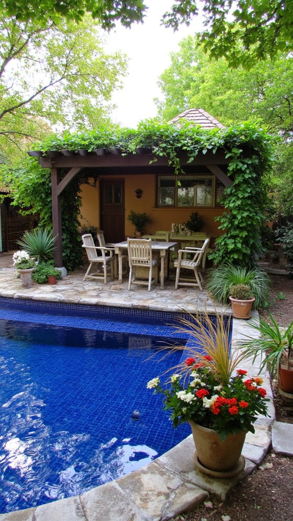 25 Dramatic Dark Blue Pool Tile Ideas With Visual Depth landscaping styles for contrast