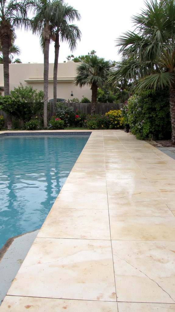 18 Durable Porcelain Pool Tile Ideas That Look Luxe large format porcelain tiles