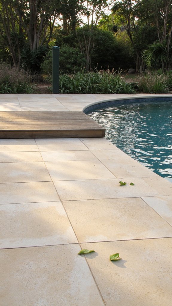 24 Neutral Pool Tile Ideas For A Calm Resort Vibe large format tiles elegance