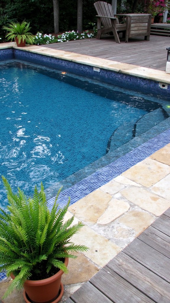 18 Smart Pool Tiling Ideas For A Cohesive Outdoor Space lighting enhances pool aesthetics