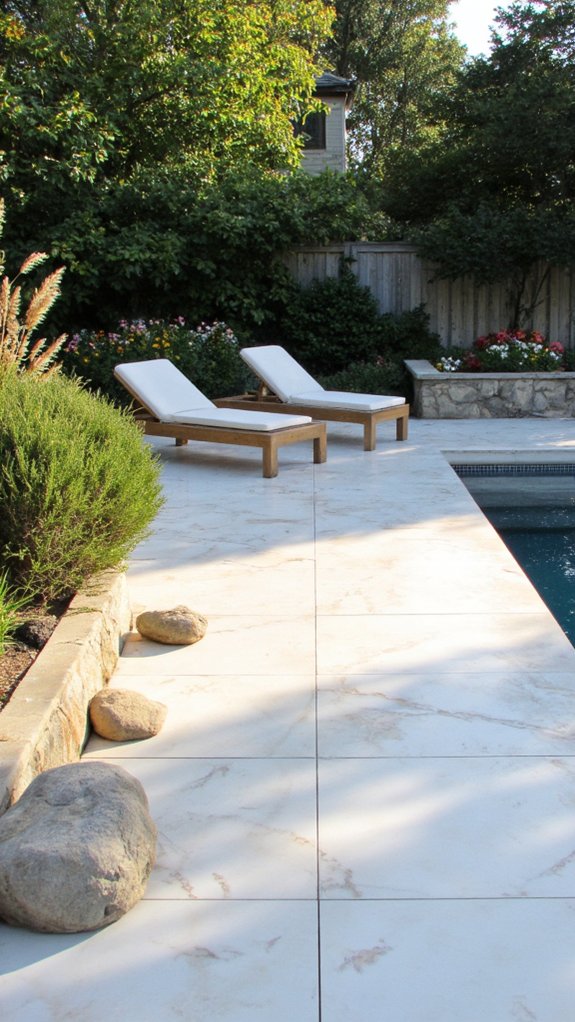 23 Natural Stone Pool Tile Ideas With Organic Character luxurious marble pool tiles