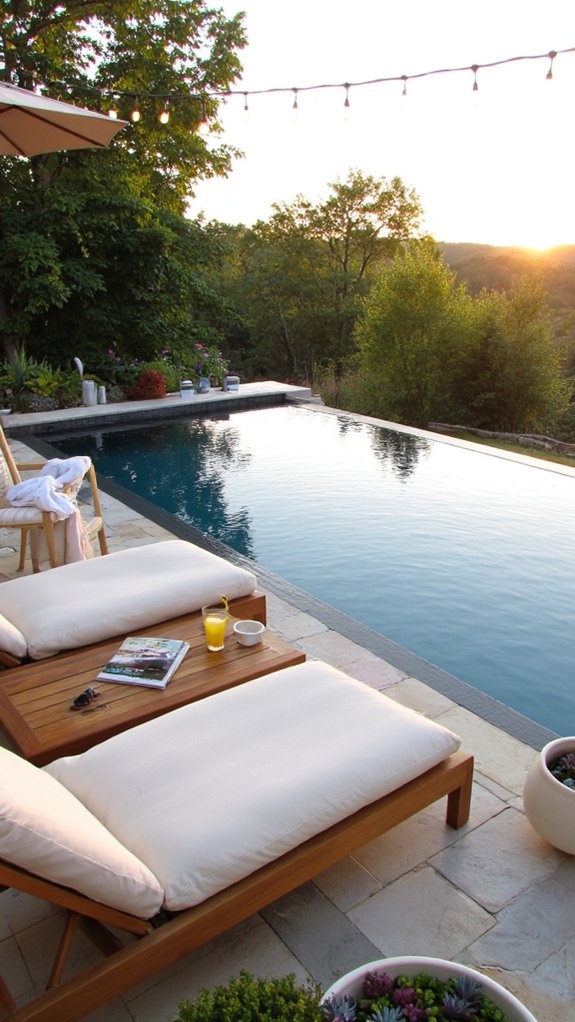25 Breathtaking Infinity Pool Backyard Ideas For A Wow Factor luxurious poolside furniture decor