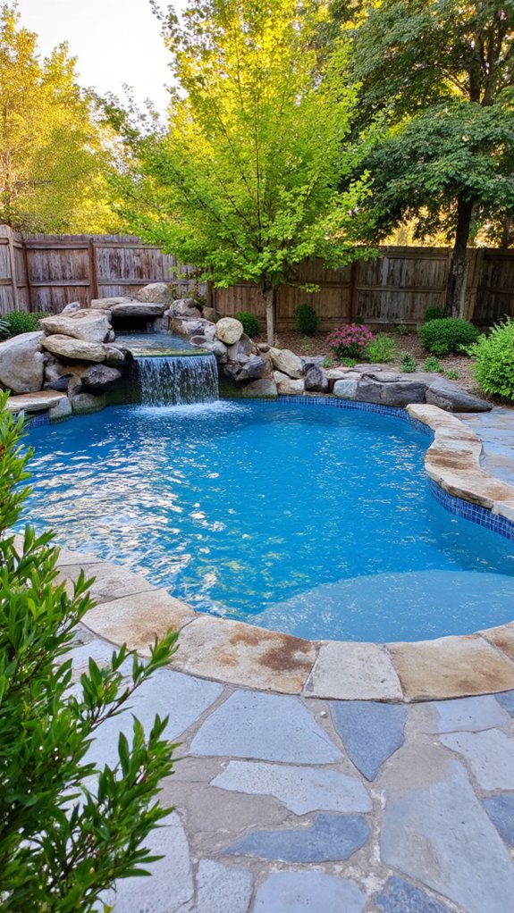 23 Gorgeous Backyard Swimming Pool Ideas For Everyday Relaxation luxury backyard waterfall oasis