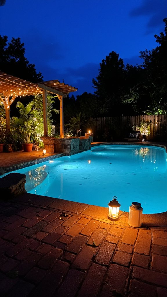 18 Custom Backyard Pool Ideas Tailored To Your Space magical nighttime pool ambiance