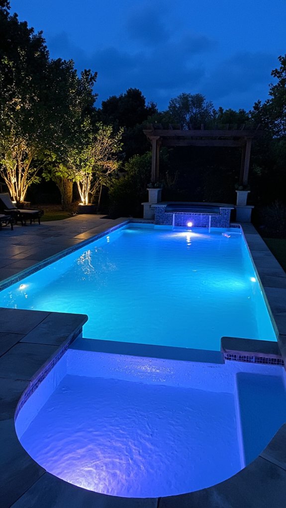 21 Stunning Modern Backyard Pool Ideas To Elevate Your Outdoor Space magical underwater lighting ideas