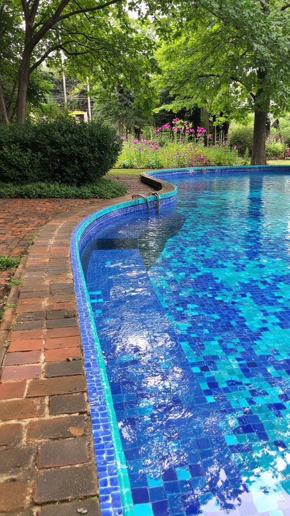 25 Chic Waterline Pool Tile Ideas With Big Visual Impact maintain pool tile beauty