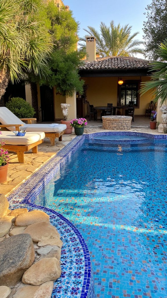 19 Mediterranean Pool Tile Ideas For A Sun Washed Look mediterranean tiles enhance beauty