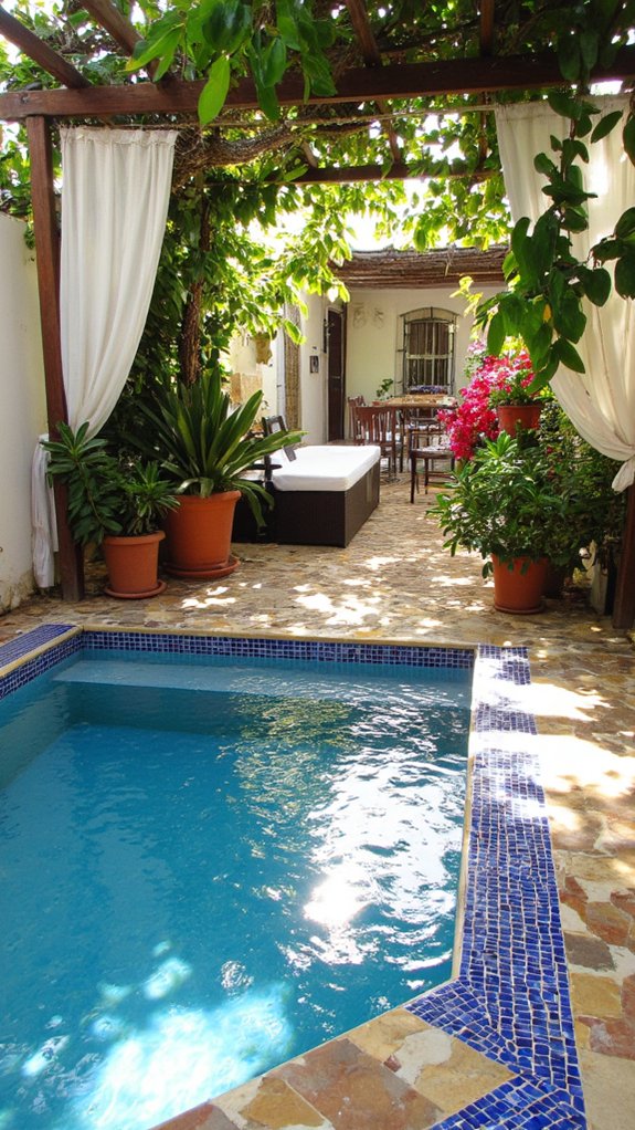 19 Mediterranean Pool Tile Ideas For A Sun Washed Look mixing tiles for uniqueness