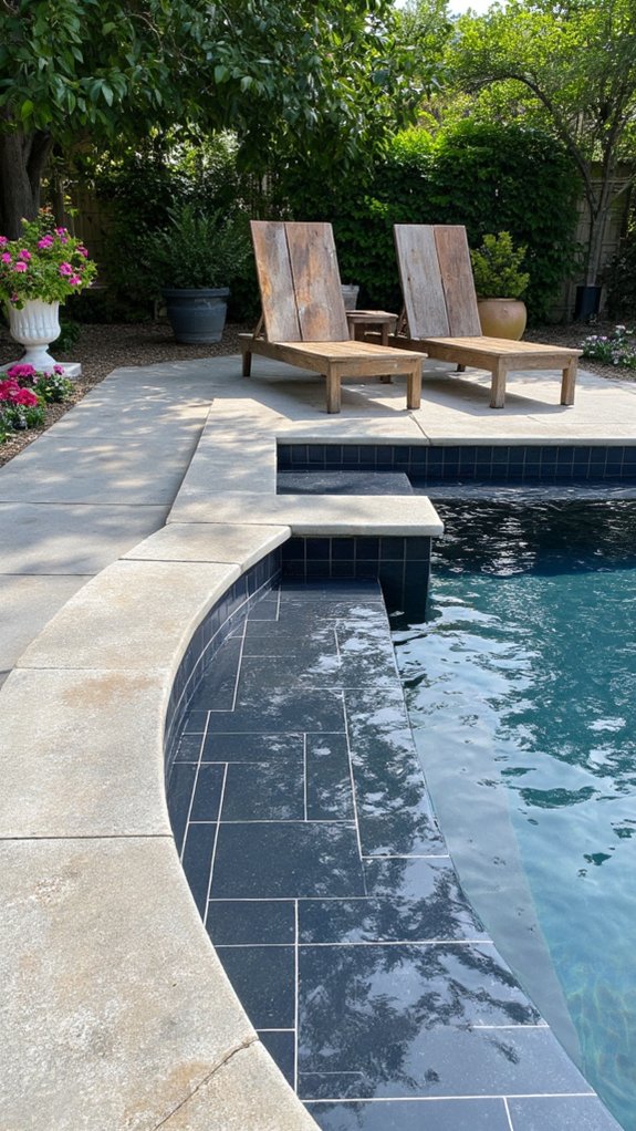 24 Stylish Pool Tile And Coping Ideas That Flow Naturally modern geometric pool designs