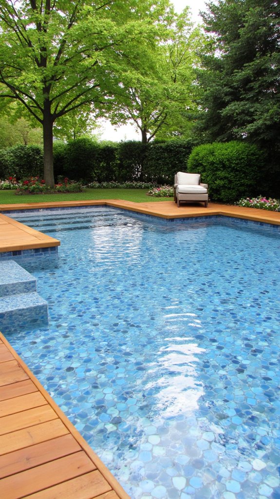 21 Polished Inground Pool Tile Ideas With A Finished Feel modern geometric pool tiles