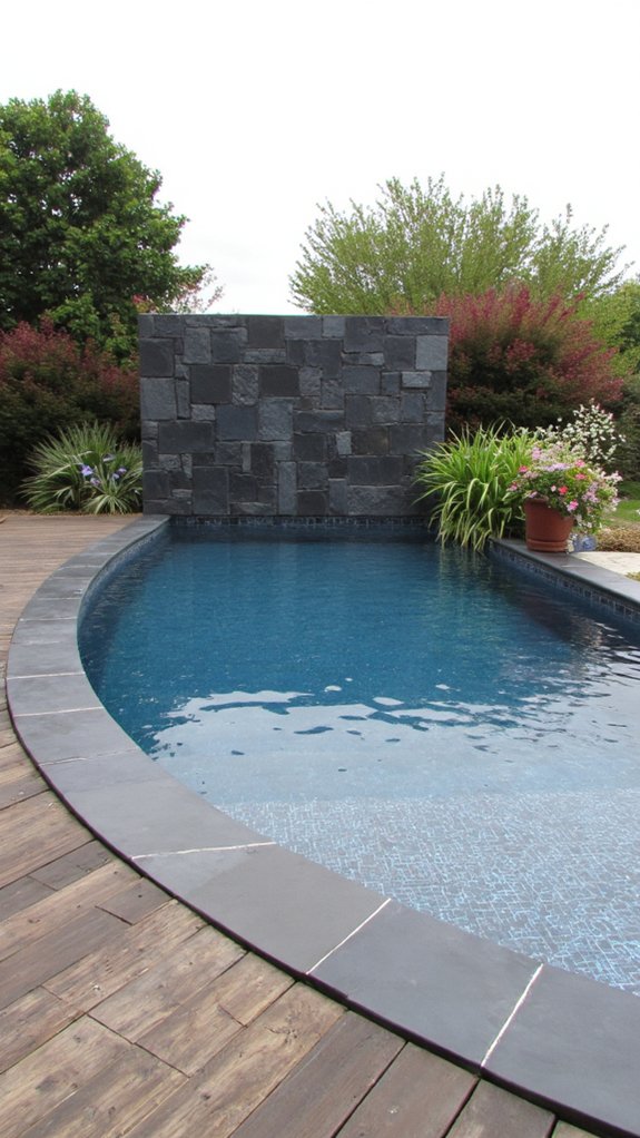 22 Inspiring Pool Color Ideas That Shift The Entire Mood modern slate pool oasis