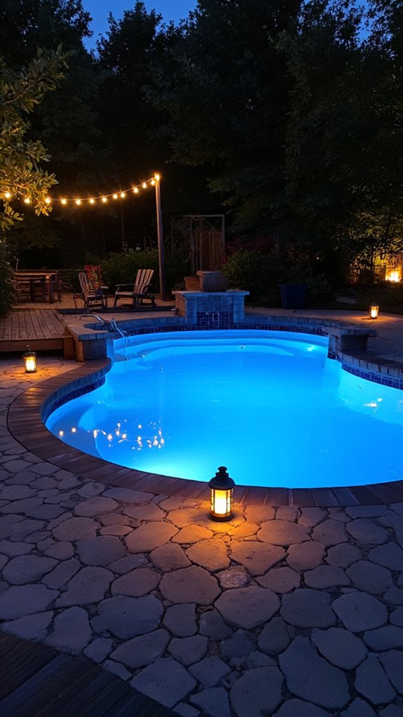 23 Gorgeous Backyard Swimming Pool Ideas For Everyday Relaxation mood enhancing pool lighting ideas