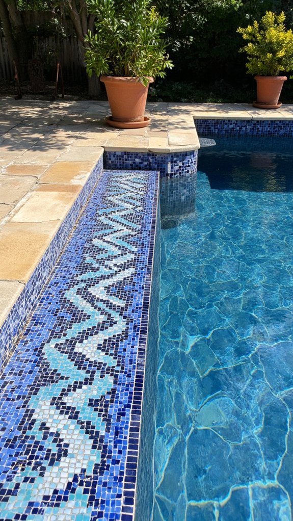 21 Decorative Pool Tile Ideas That Add Subtle Personality mosaic patterns enhance pools