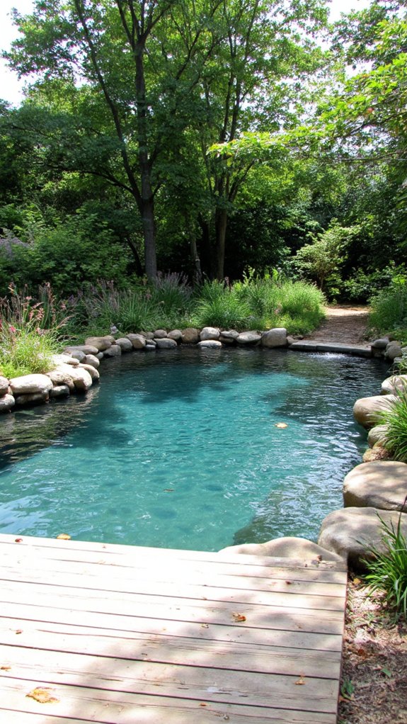 22 Natural Backyard Pool Garden Ideas With Lush Surroundings native plants for sustainability