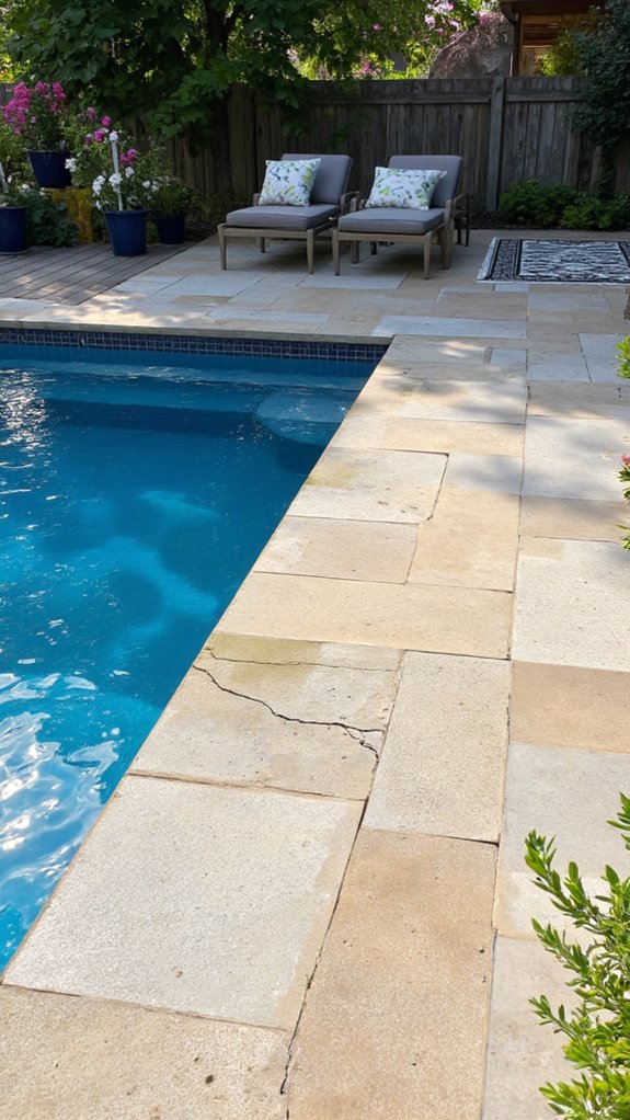 23 Practical Pool Tile Choices Built To Last Outdoors natural materials and textures