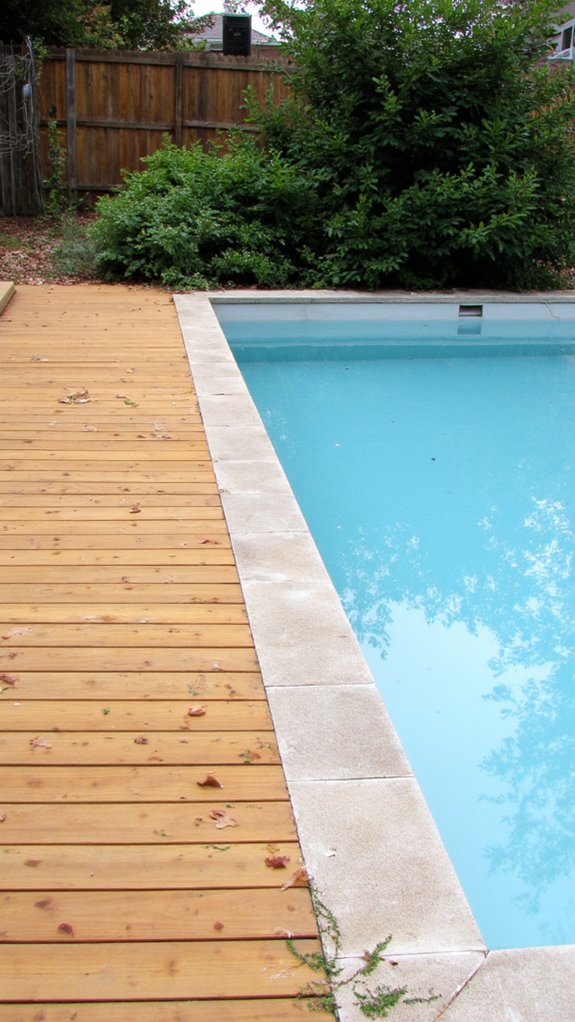 22 Calming Minimalist Backyard Pool Ideas For A Peaceful Vibe natural materials for decking
