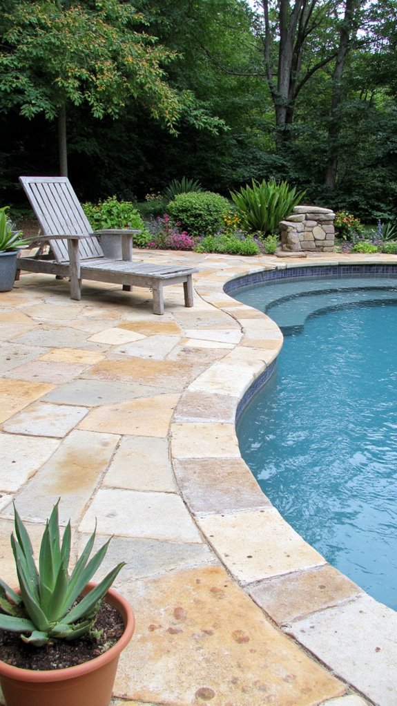 23 Natural Stone Pool Tile Ideas With Organic Character natural stone pool design