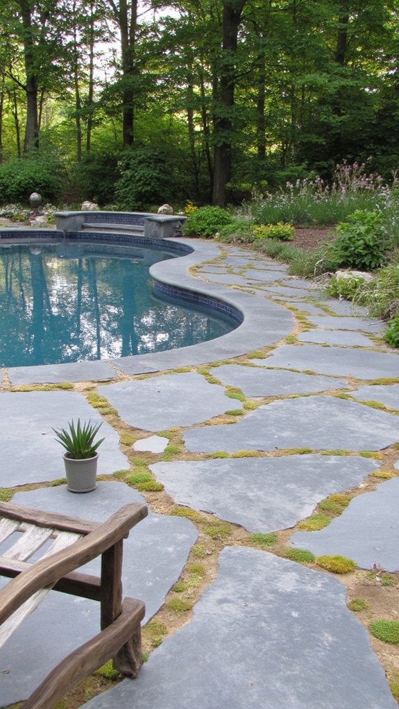 23 Natural Stone Pool Tile Ideas With Organic Character natural stone pool tiles