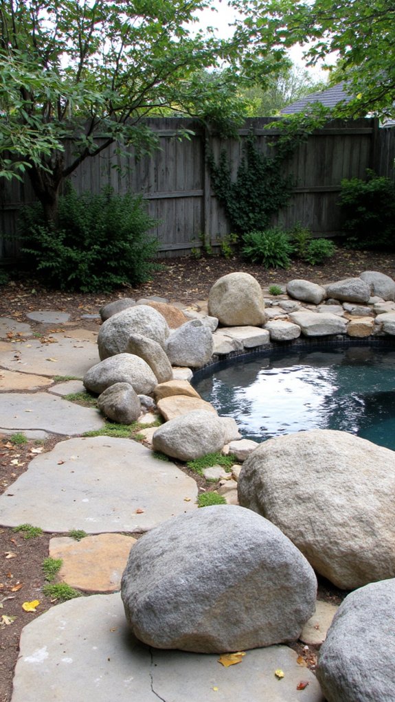 21 Unique Pool Landscaping Backyard Ideas With Natural Flow natural stone rustic charm