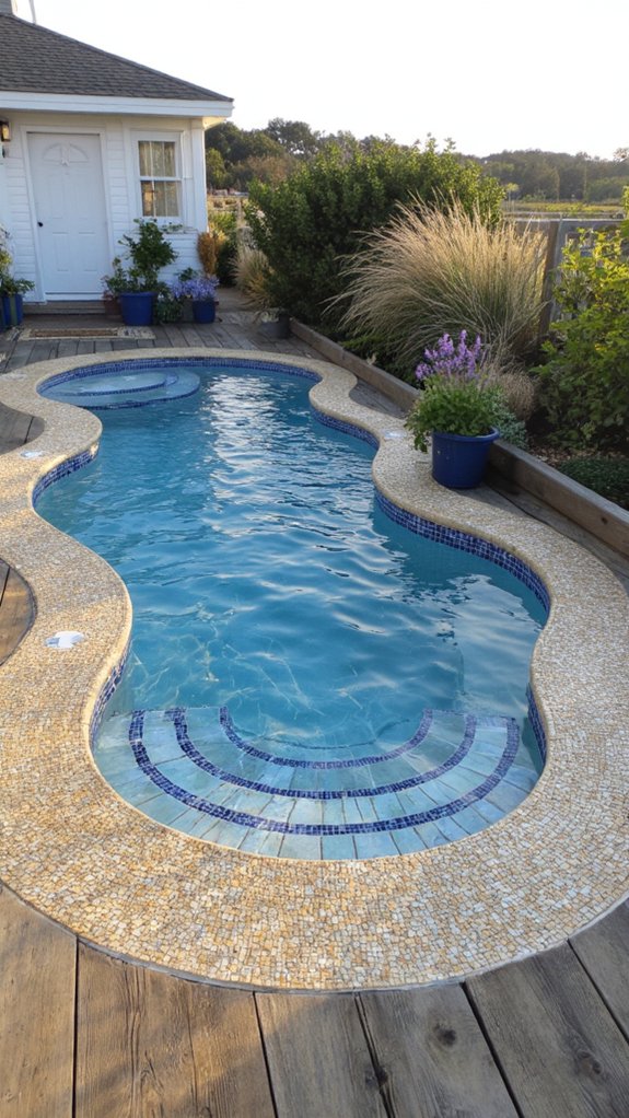 25 Chic Waterline Pool Tile Ideas With Big Visual Impact nautical tile design ideas