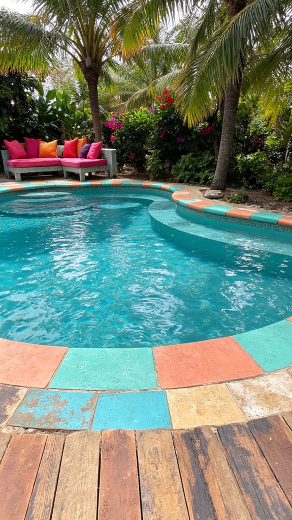 22 Tropical Pool Tile Ideas That Bring Vacation Energy Home non slip tiles ensure safety