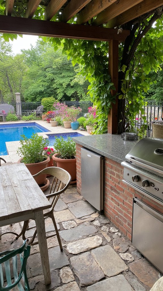 24 Stylish Outdoor Kitchen and Pool Ideas For Summer Hosting optimized outdoor kitchen layout