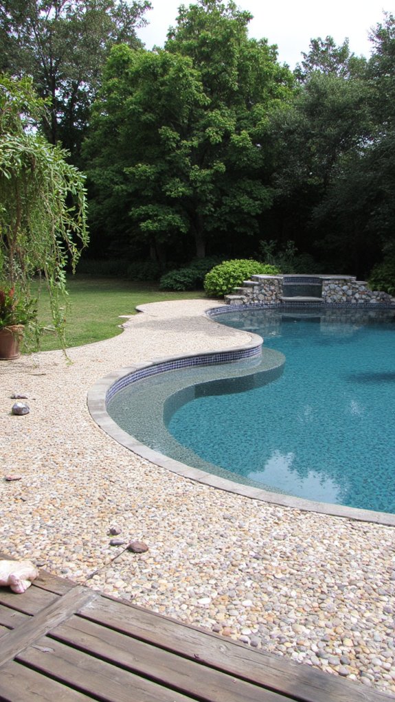 24 Neutral Pool Tile Ideas For A Calm Resort Vibe organic texture for pools