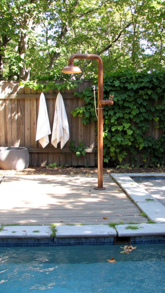 18 Practical Backyard Pool Deck Ideas For Everyday Use outdoor shower luxury upgrade