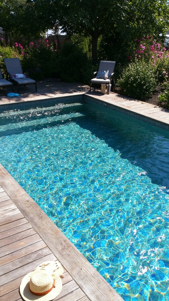 25 Bold Pool Tile Color Ideas That Make Water Pop reflective metallic tile beauty