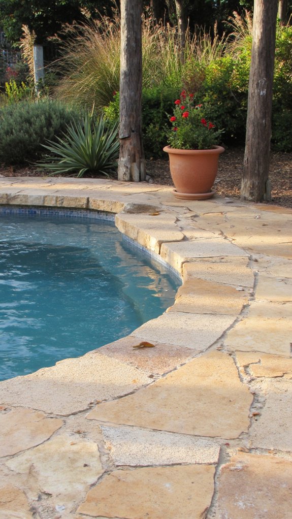 23 Natural Stone Pool Tile Ideas With Organic Character regular maintenance for tiles