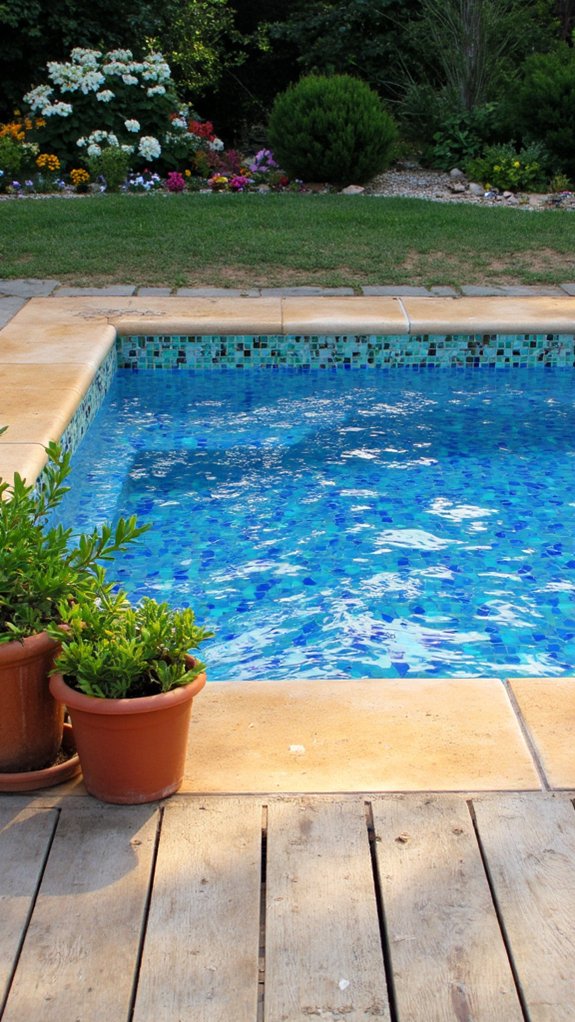 23 Practical Pool Tile Choices Built To Last Outdoors regular pool tile maintenance