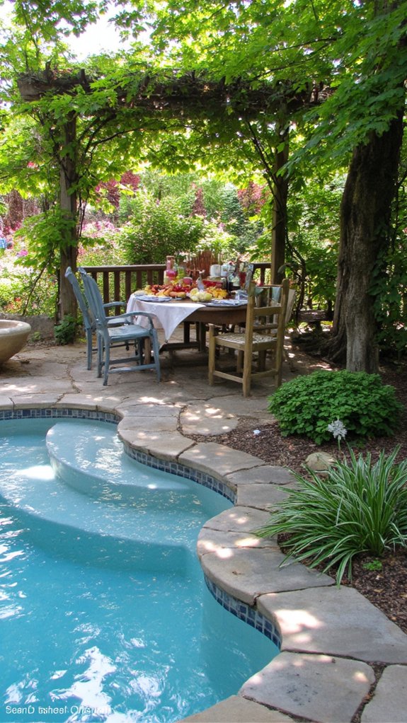 18 Elegant Backyard Pool and Patio Ideas For Easy Entertaining relaxed outdoor gathering atmosphere