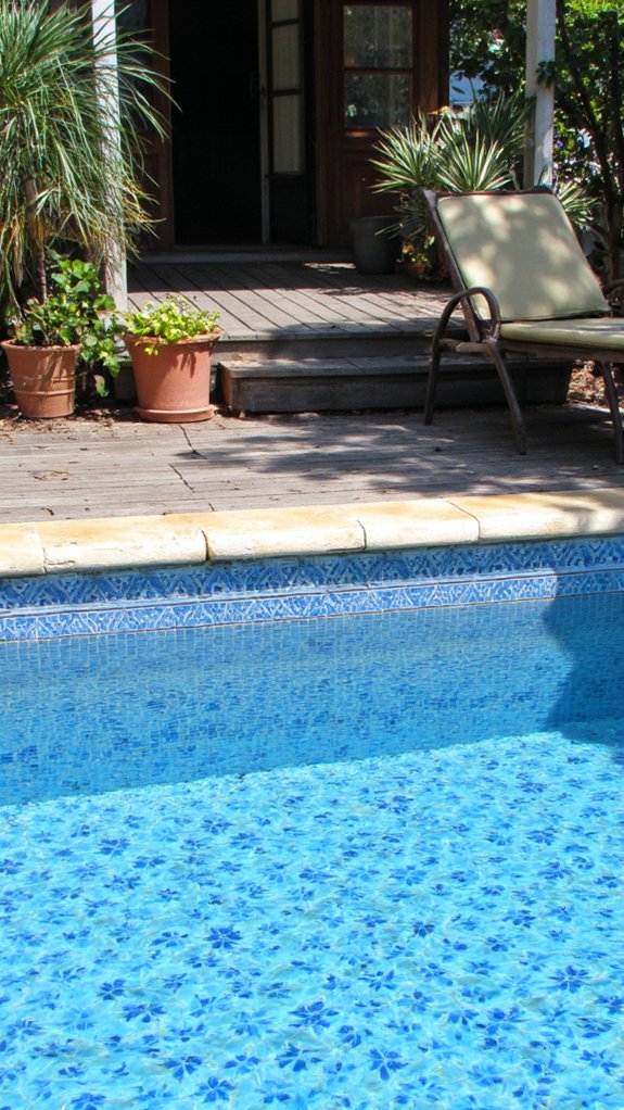 20 Cool Blue Pool Tile Ideas For Crystal Clear Water retro tiles add nostalgia