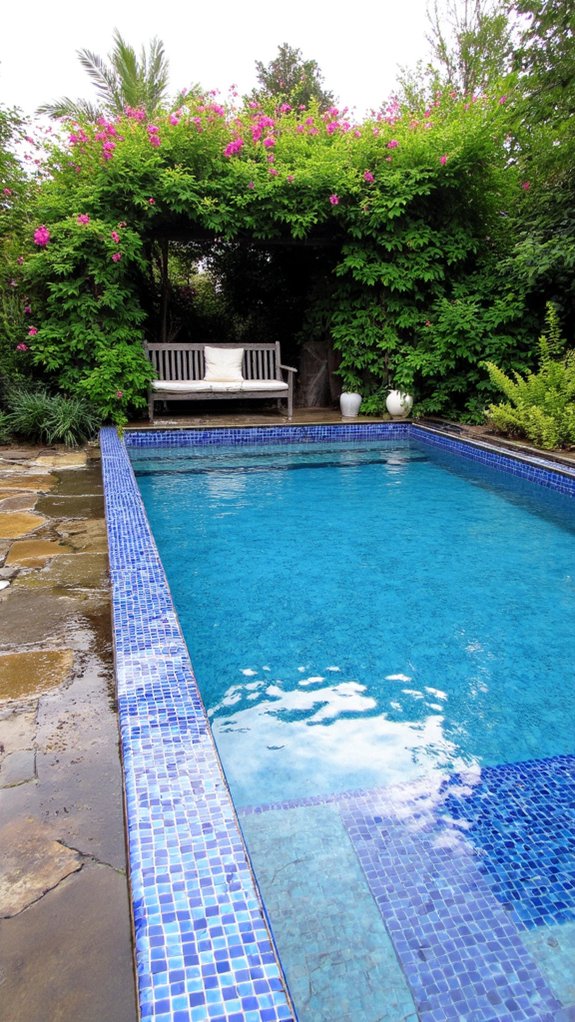18 Timeless Waterline Pool Tile Styles That Always Feel Right revitalizing blue aqua tones