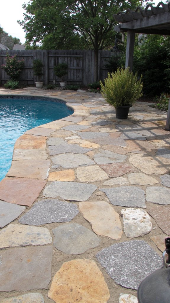 19 Seamless Backyard Patio With Pool Ideas For Flow rustic natural stone patios