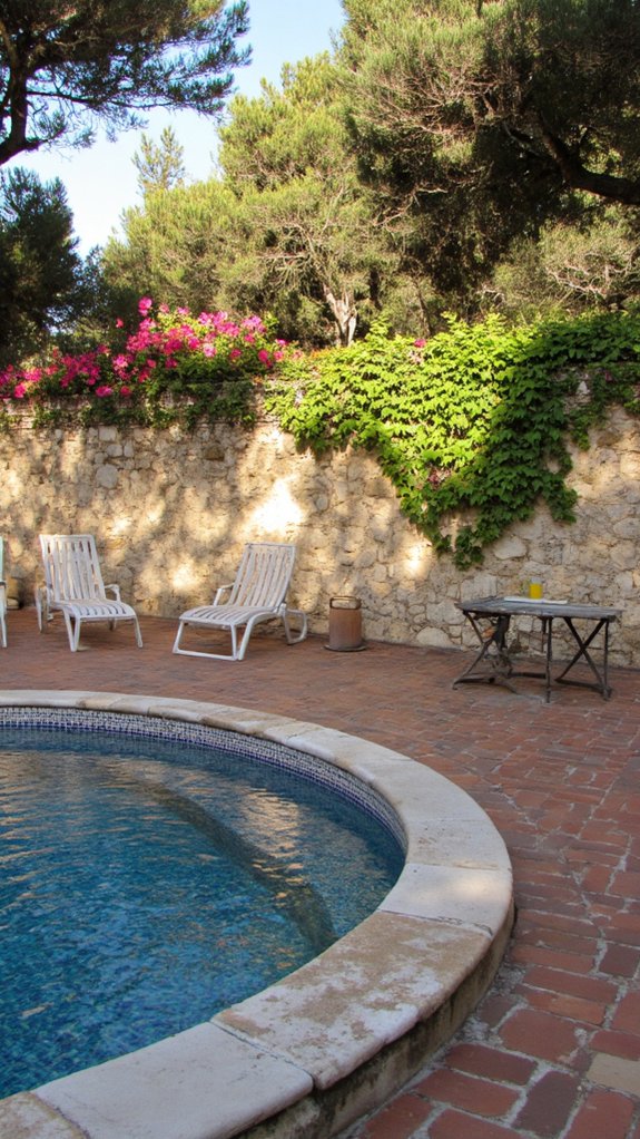 20 Elegant Waterline Pool Tile Ideas For A Polished Look rustic vibrant tile charm