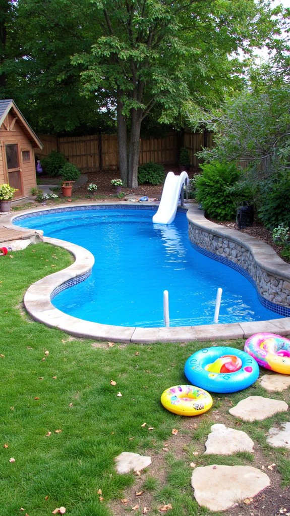 24 Smart Inground Backyard Pool Ideas For A Clean Finished Look safe and fun pool area