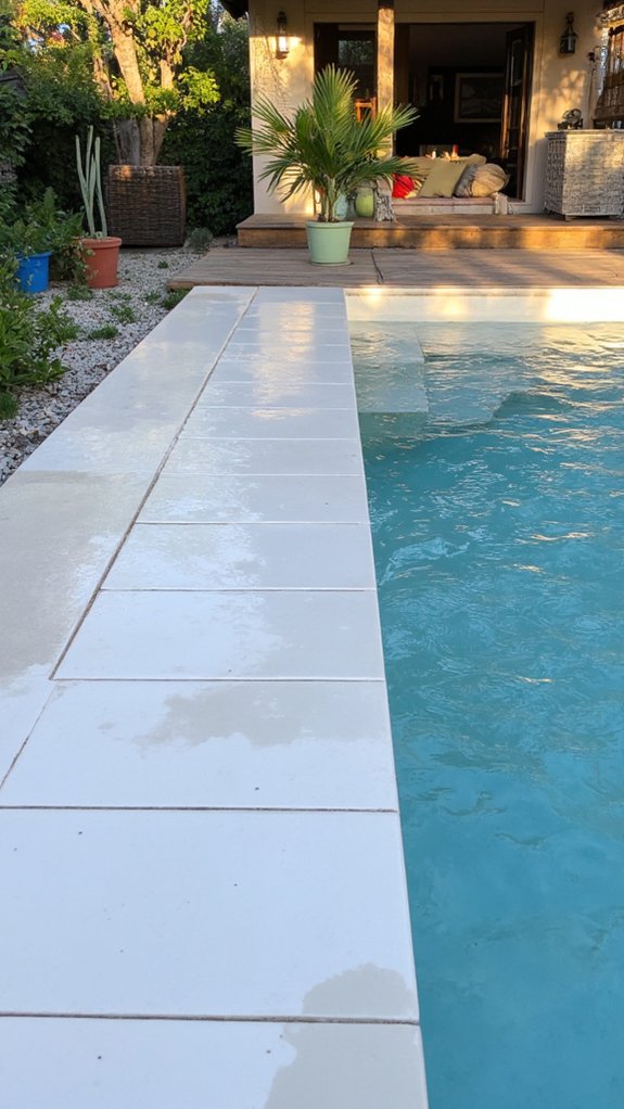 19 Beautiful White Pool Tile Ideas For A Fresh Clean Look seamless white tiles aesthetic