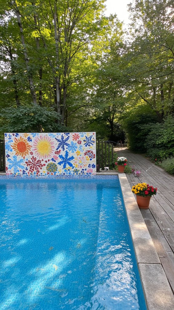 25 Artistic Mosaic Pool Tile Ideas That Feel Custom Made seasonal mosaic tile changes