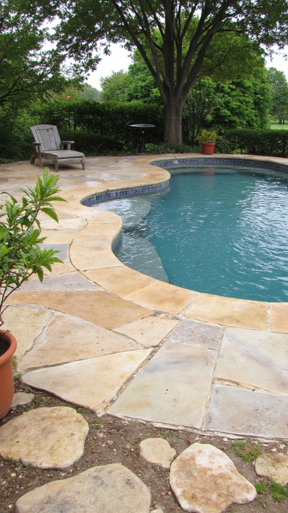 19 Creative Pool Tile Designs That Transform Any Swimming Pool serene earthy color palette